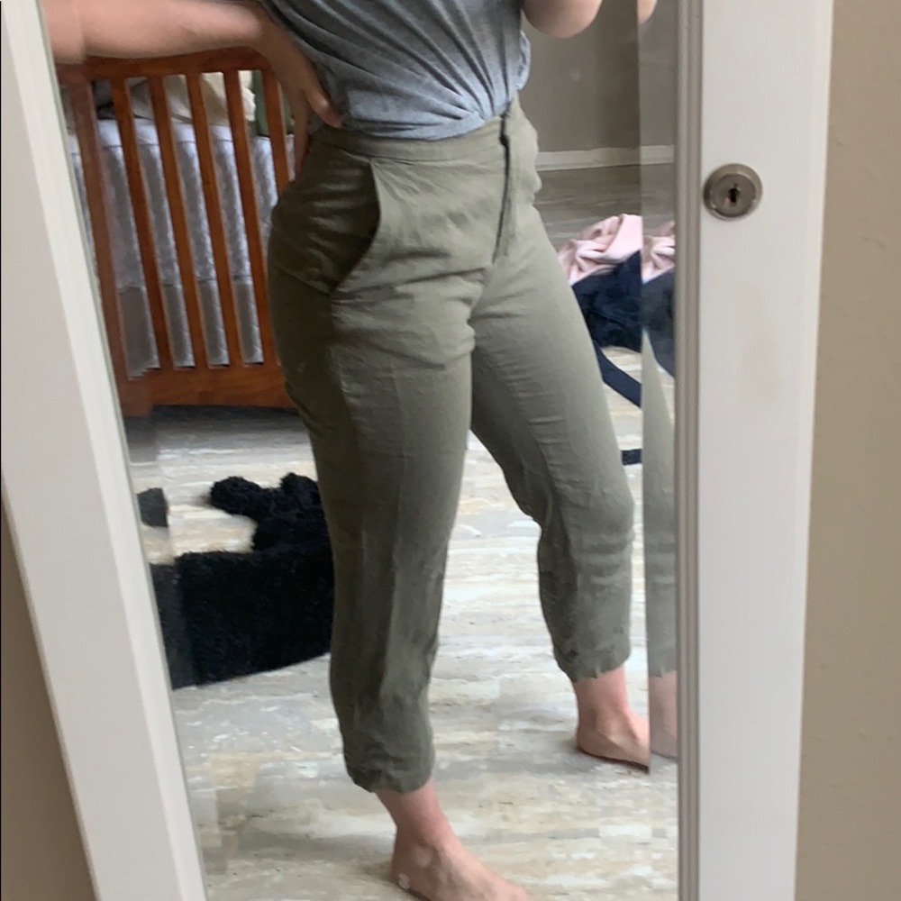 green H&M pants